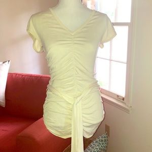 Aphorism Cream ruched top with belt